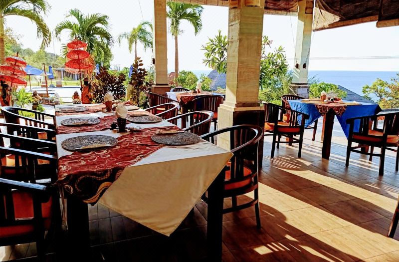 The open-air restaurant at Bali Bhuana Villas